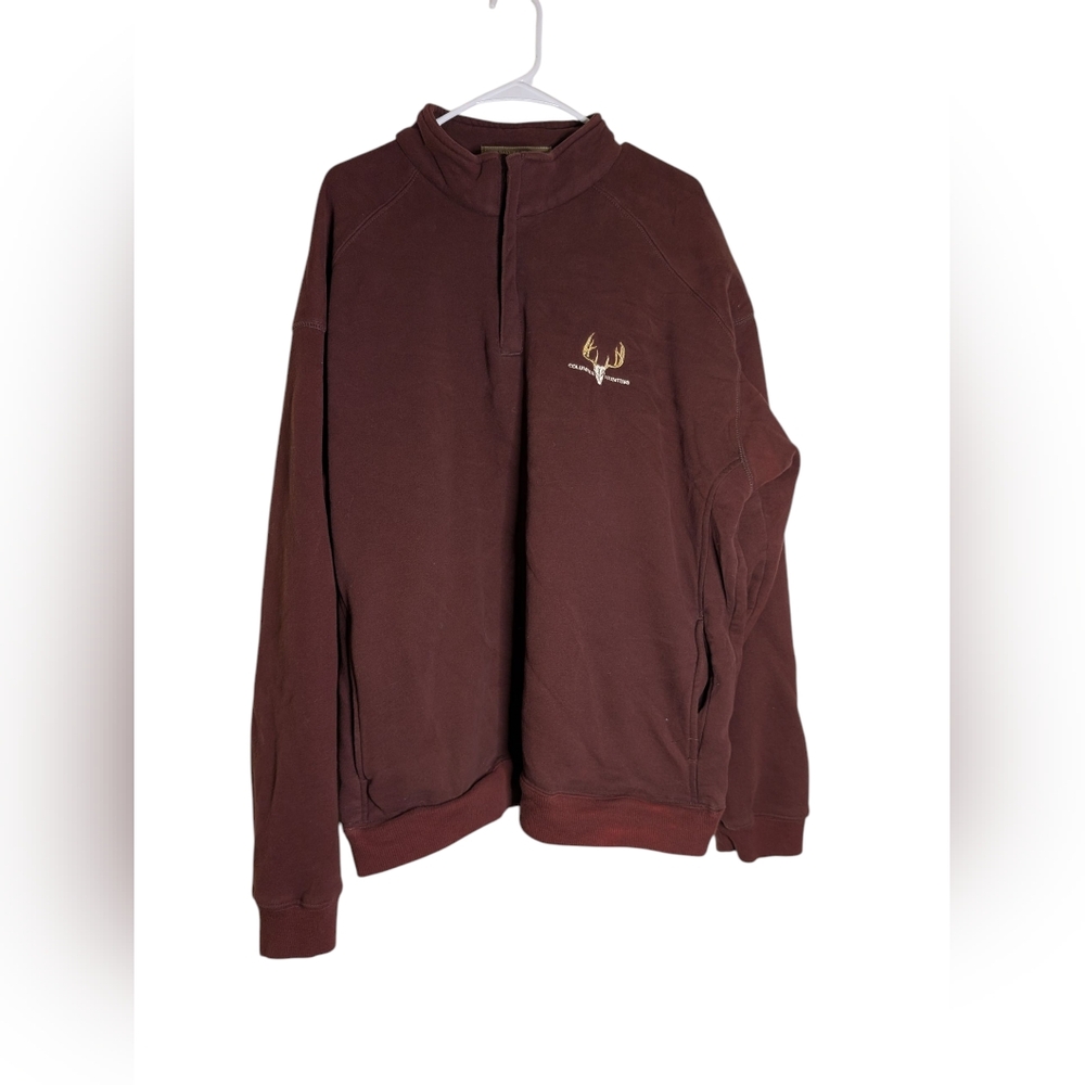 Columbia Hunting Brown Half-Zip Pullover Sweatshirt